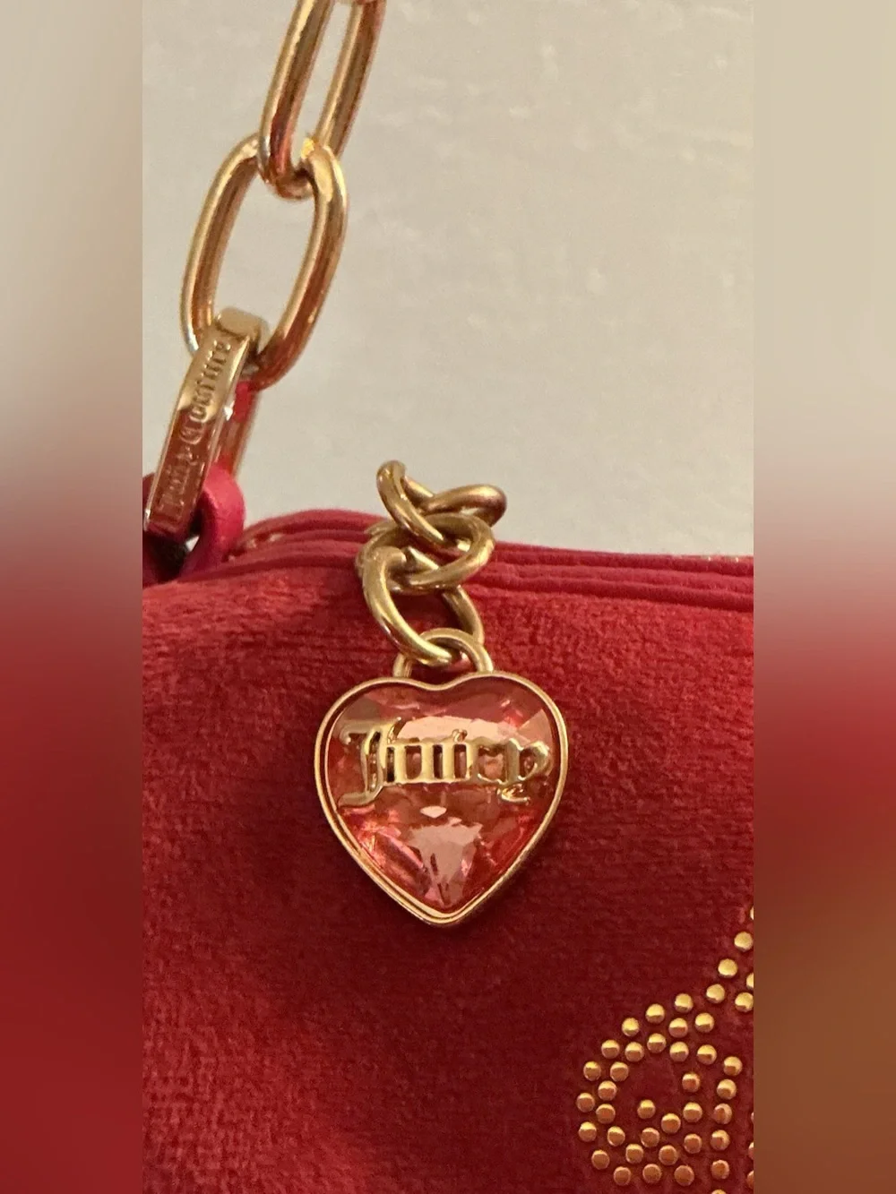 Juicy Couture Queen Shoulder Bag w/Accessory Pouch - Raspberry Tart
